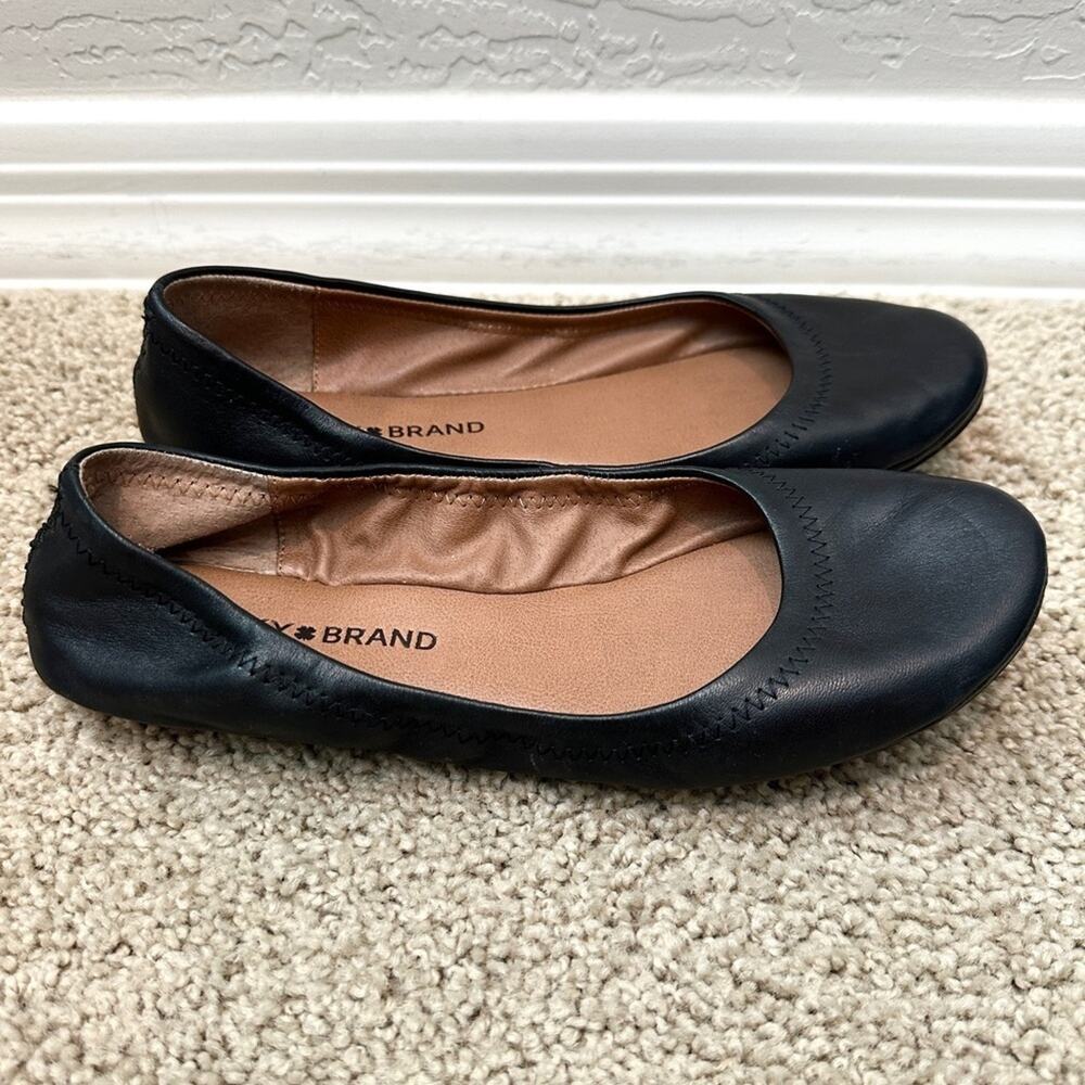 LUCKY BRAND | Black Leather Emmie Ballet Flats Women’s | Size 6.5